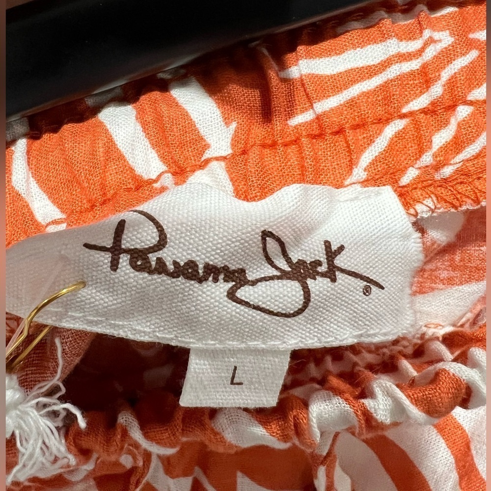NEW NWT Panama Jack flowy dressy wide leg pants orange white floral L large - Picture 4 of 10